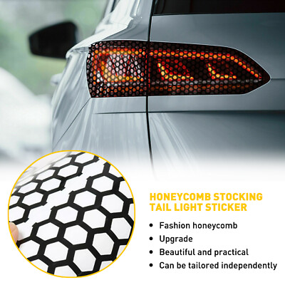 #ad Car Rear Cover Tail Light Honeycomb Black Sticker Tail lamp Decal Accessories US $8.99