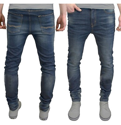 #ad Mens Slim Fit Jeans Stretch Denim Pants Slim Skinny Casual Designer Jeans $23.79