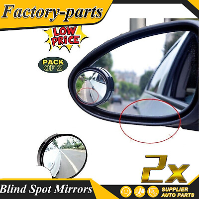 #ad 2PCS Blind Spot Mirrors Round HD Glass Convex 360 Side Rear View Mirror for Car $3.29