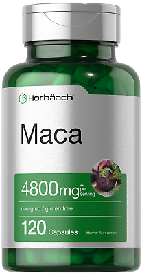 #ad Maca Root Capsules 4800 mg 120 Pills Peruvian Maca Extract by Horbaach $10.09