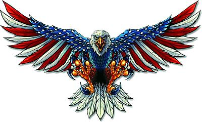 #ad AMERICAN FLAG BALD EAGLE USA DECAL STICKER TRUCK VEHICLE WINDOW 6yr ae1 $24.20
