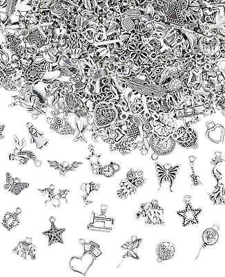 #ad JIALEEY 400 PCS Wholesale Bulk Lots Jewelry Making Charms Mixed Smooth Tibetan S $17.62