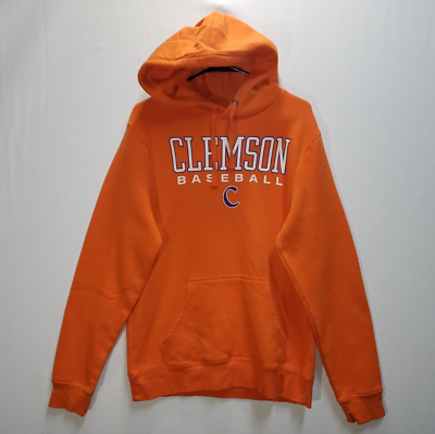 #ad Clemson Tigers Hoodie Sweatshirt Mens MEDIUM Fanatics Logo Baseball Orange $29.53