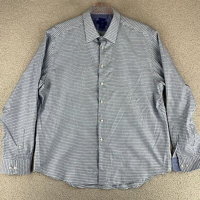 #ad Egara Non Iron Button Up Shirt Men#x27;s 2XL XXL Long Sleeve Multi Gingham Casual $18.95