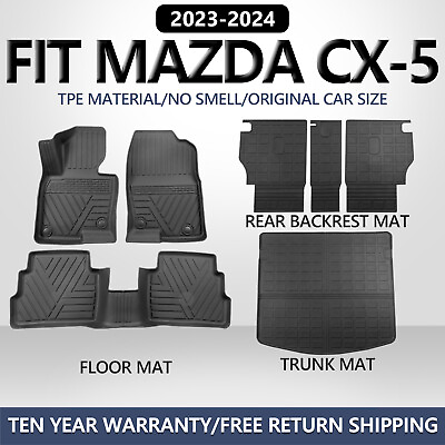 #ad Floor Mats Trunk Mats Cargo Liners For 2023 2024 Mazda CX 5 TPE Anti Slip $161.99