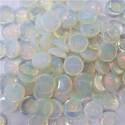 #ad 20Pcs 12mm White Opal Round Cab Cabochon EE226 $9.06