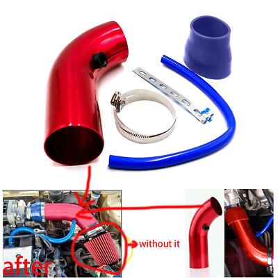 #ad 3#x27;#x27; Universal Car Cold Air Intake Filter Alumimum Induction Kit Pipe Hose System $13.79