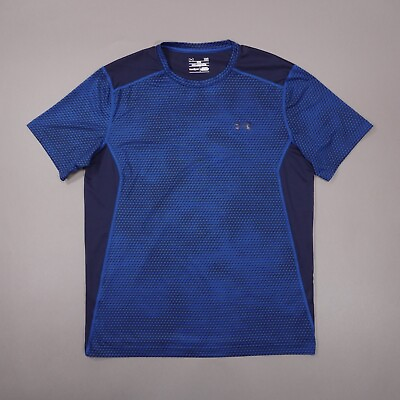 #ad #ad Under Armour UA Raid HeatGear Fitted Short Sleeve T Shirt Mens Large Blue $14.88