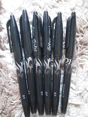 #ad 6 New NWOB Pilot FriXion Ball Pens w Navy Blue Ink 07 Erasable Ink Capped Lid $19.99