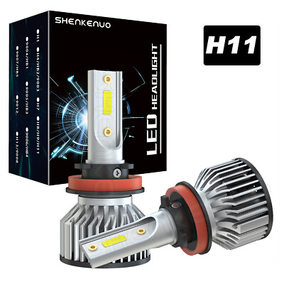 #ad H11 LED Headlight Super Bright Bulbs Kit 8000K White 330000LM High Low Beam $11.99