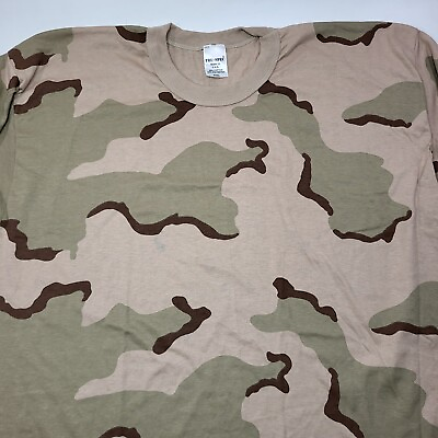 #ad Vintage Tru Spec Single Stitch Desert Camo 3 Color Military T Shirt Sz 3XL NOS $19.99