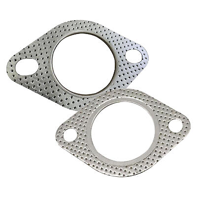 #ad 2PCS High Temp Exhaust Gasket Replacement Sealing Pad 2 Bolt Flange Gasket $8.18