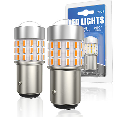 #ad 1157 LED Turn Signal Light Bulb Amber Yellow Anti Hyper Flash CANBUS Bright Lamp $19.99