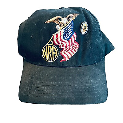 #ad NRA Millennium Patron Member Snapback Baseball Hat Cap Eagle Flag Pin USA Made $10.00