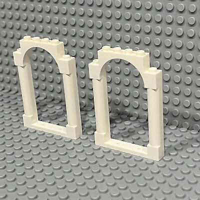 #ad Lego 40066 Door Frame 1x6x7 Arched with Notches and Rounded Pillars White QT=2 $4.99