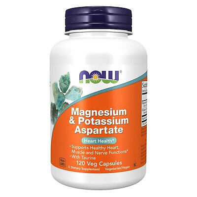 #ad NOW FOODS Magnesium amp; Potassium Aspartate 120 Veg Capsules $13.76