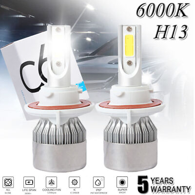 #ad 2X LED Headlight Bulbs Kit H13 9008 High Low Dual Beam 6000K Super Bright White $9.99