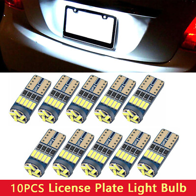 #ad 10pcs T10 LED License Plate Light Bulbs 6000K Super Bright White 168 2825 194 $7.36
