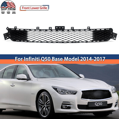 #ad Front Bumper Lower Grille For Infiniti Q50 Base Model 2014 2017 Black Mesh Grill $55.99