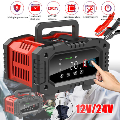 #ad Heavy Duty Smart Car Battery Charger 12V 24V Automatic Pulse Repair Trickle USA $49.39