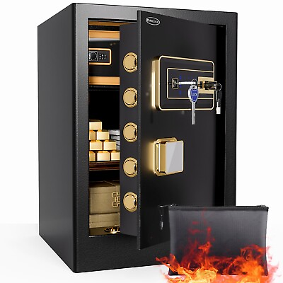 #ad 4.0 Cu Ft Fingerprint Security Home Safe Box with Fireproof Document Bag $269.99