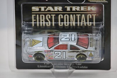#ad Michael Waltrip #21 1996 Star Trek 1st Contact Ford Taurus LE 1:64 Stock Car New $12.34