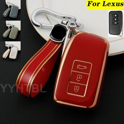 #ad For Lexus IS RC NX GS RX TPU Smart Key Cover Shell Keychain Holder Fob Case Bag $26.50