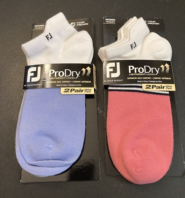 #ad NEW 4 PAIR FootJoy ProDry Socks Women#x27;s Sz 6 9 Low Cut Golf FJ $19.99
