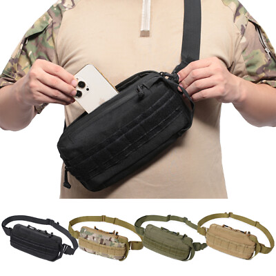 #ad Tactical Crossbody Fanny Pack Sling Bag Small Waist Bag Pack Chest Shoulder Bag $12.98