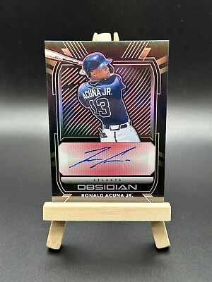 #ad 2021 Chronicles Obsidian Ronald Acuna Jr Red Etch Auto Bookend 25 25 Braves $299.99