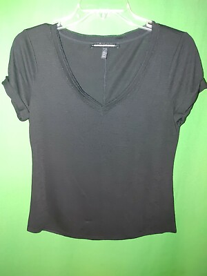 #ad 5849 NWOT WHITE HOUSE BLACK MARKET S pullover jersey knit top black new S $18.00