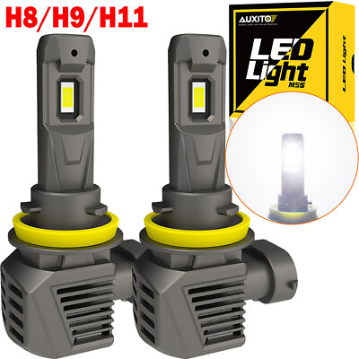 #ad AUXITO Pair LED Headlight H11 H8 Light Bulbs 6500K 24000LM Canbus High Low Bulb $35.99