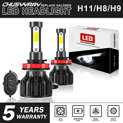 #ad 2x H9 H11 LED Headlight High Low Beam Bulbs For 2011 2018 Dodge Grand Caravan $22.49
