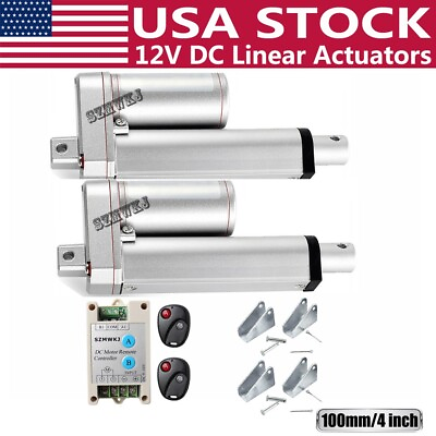 #ad Heavy Duty A Pair of 4quot; Inch 1500N Linear Actuator 12V Motor amp;Remote Control Set $94.49