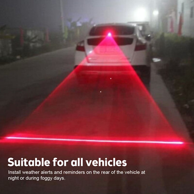 #ad Car Auto LED Laser Fog Light Vehicle Anti Collision Taillight Brake Warning Lamp $6.64