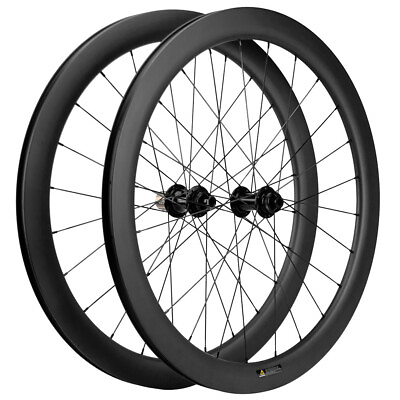 #ad 50mm Disc Brake Road Bike Carbon Wheels 25mm U Shape Disc Brake Wheelset 700C $390.00