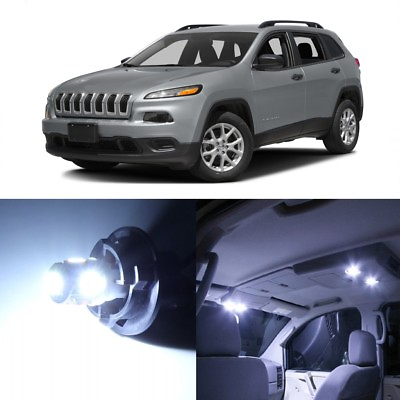 #ad 13 x White LED Interior Lights Package Kit For Jeep Cherokee 2014 2019 TOOL $14.99