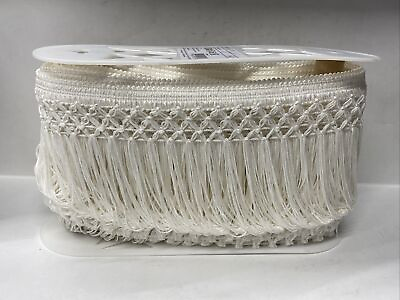 #ad 10 Yards of Simplicity Chainette Trellis Fringe 6quot; White $24.88