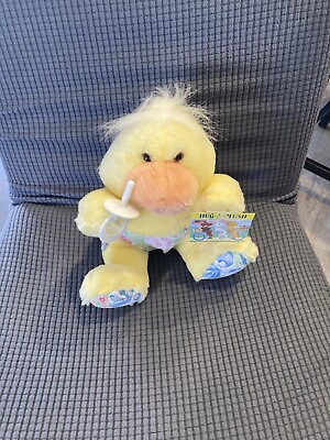 #ad Commonwealth Yellow Duck Plush Easter Stuffed Animal 1993 Vintage Pacifier Toy $4.72