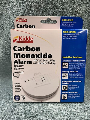 Kidde Carbon Monoxide Alarm 120V Direct Wire amp; Battery 900 0120 $19.99