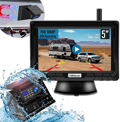 #ad Magnetic Wireless Backup Camera HD 5quot; Monitor Rear View Reverse System for RV Tr $60.00