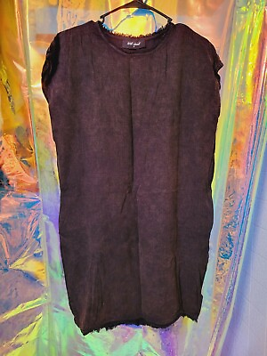 #ad Wet Seal Black acid Wash Shirt Bag Dress pockets Oversize New Size S $7.65