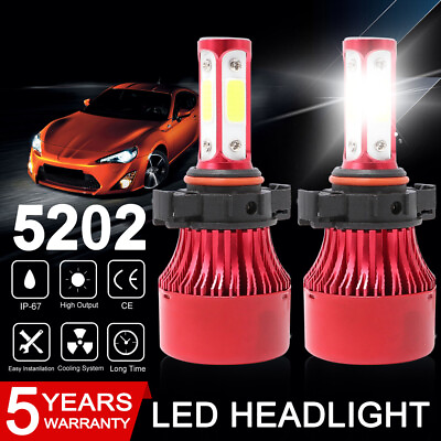 #ad 4 Side 5202 H16 LED Fog Light Bulbs for 2007 2015 Chevy Silverado 1500 2500 HD $12.99