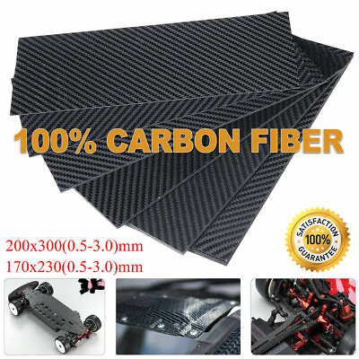 #ad 3K Full Carbon Fiber Plate Panel Sheet Board Composite Material Size 200x300mm $12.39