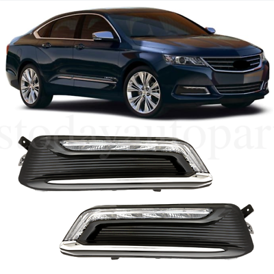 #ad For 2014 2020 Chevy Impala Clear Lens LHRH LED DRL Fog Light WiringSwitch Kit $46.99