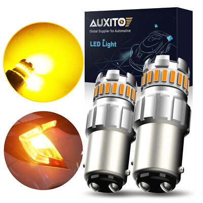 #ad 2x AUXITO LED 1157 Yellow Amber Signal Turn Light For Bulbs Hyundai Kia 2F $11.99