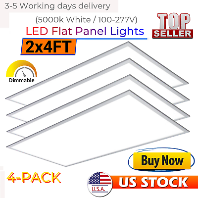 #ad 2X4FT LED Flat Panel Light 75 Watts 5000K Dimmable Drop Office Light 100 277VAC $197.00