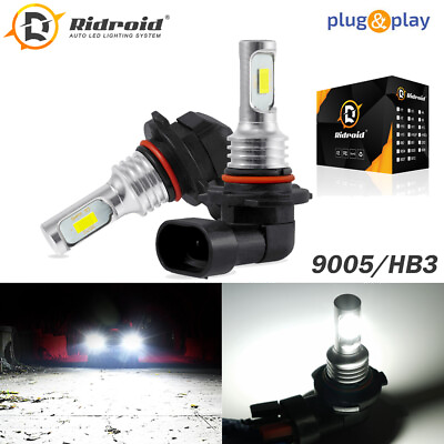 2X 9005 HB3 LED Headlight kit HB3 200W 8000LM High Low Beam 6000K White Bulb HID $10.99