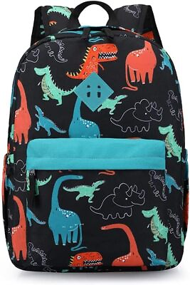 #ad NICE CHOICE Preschool Backpack Kindergarten Little 15amp;quot; Black Dinosaur $31.77