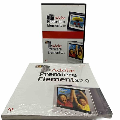 #ad Photoshop Elements 4.0 And Adobe Premier Elements 2.0 W Sealed Premiere Manual $29.99